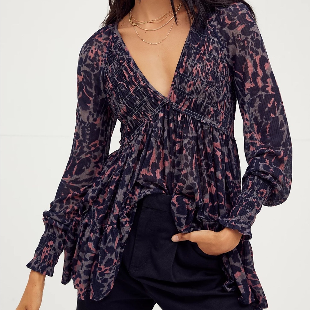Free People Dark Romance Tunic Top